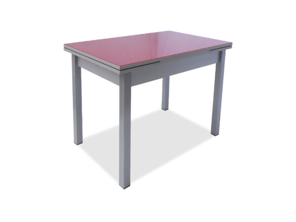 MESA RETANGULAR EXTENSÍVEL VIDRO BORDEAUX CHIADO