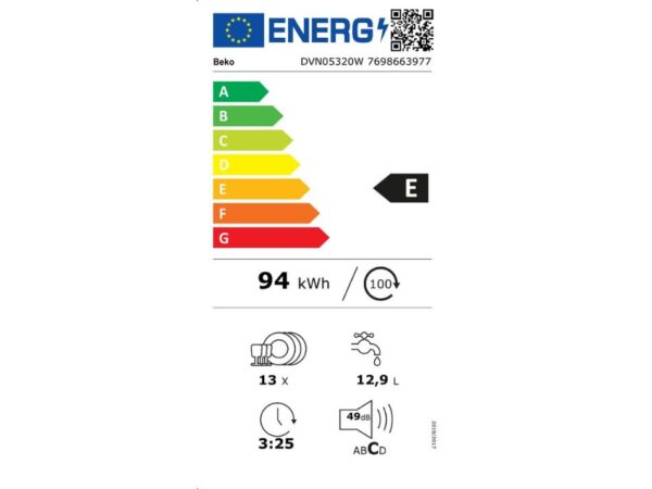 MÁQUINA LAVAR LOUÇA ELETRÓNICA DVN05320W BEKO - Image 2