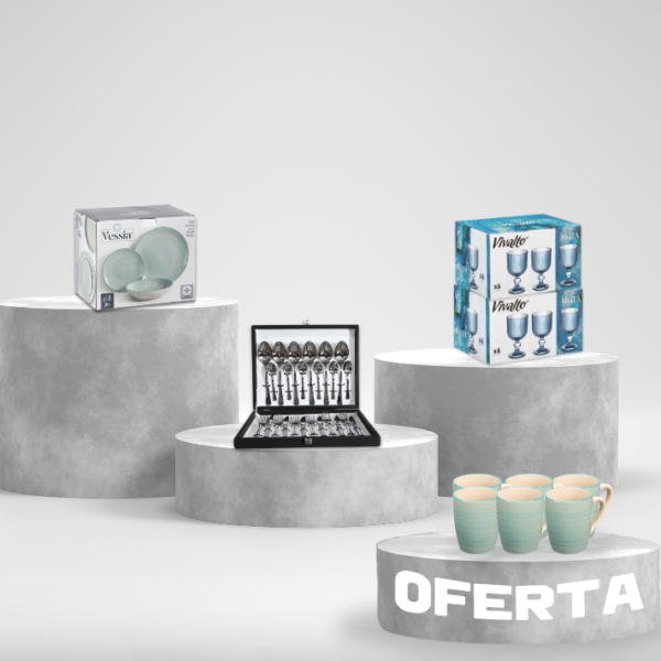 CONJUNTO SERVIÇO MESA AZUL ESPIRAL VESSIA