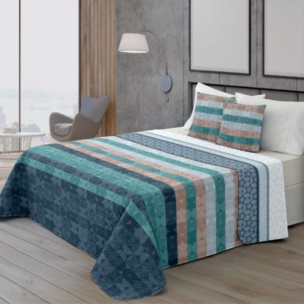 EDREDON DECORATIVO AZUL CHICAGO